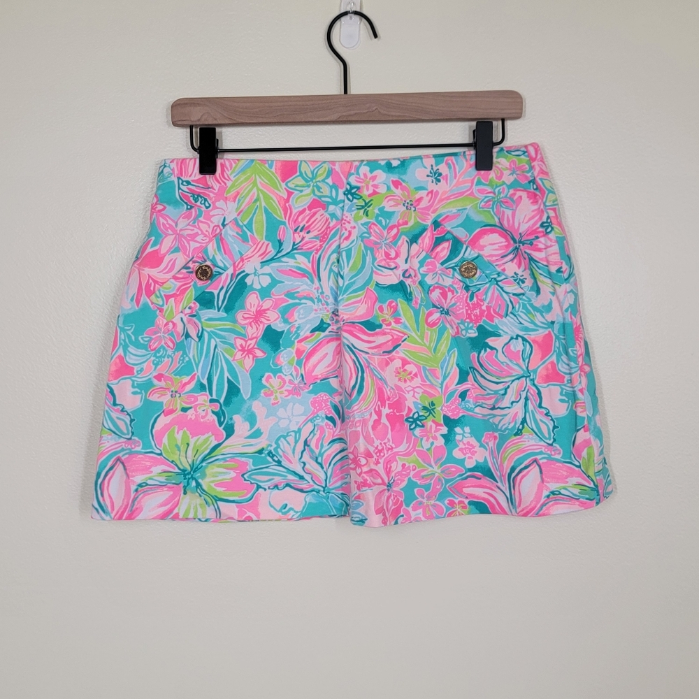 Lilly Pulitzer Floral Print Shorts - Pink, Blue, Green